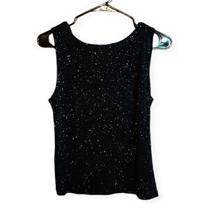 Iz Byer California Y2K Black and Blue Glitter Top